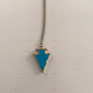 blue arrow necklace— barley worn